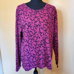 Craft and Barrow Scoopneck pullever Sweater Burgandy Maroon Size L XL